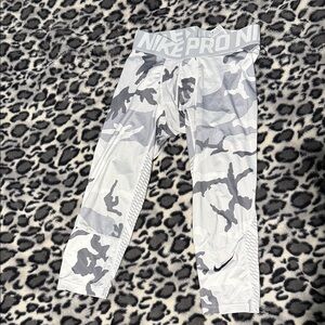 Mens Nike pro Leggings - White and Gray Camo